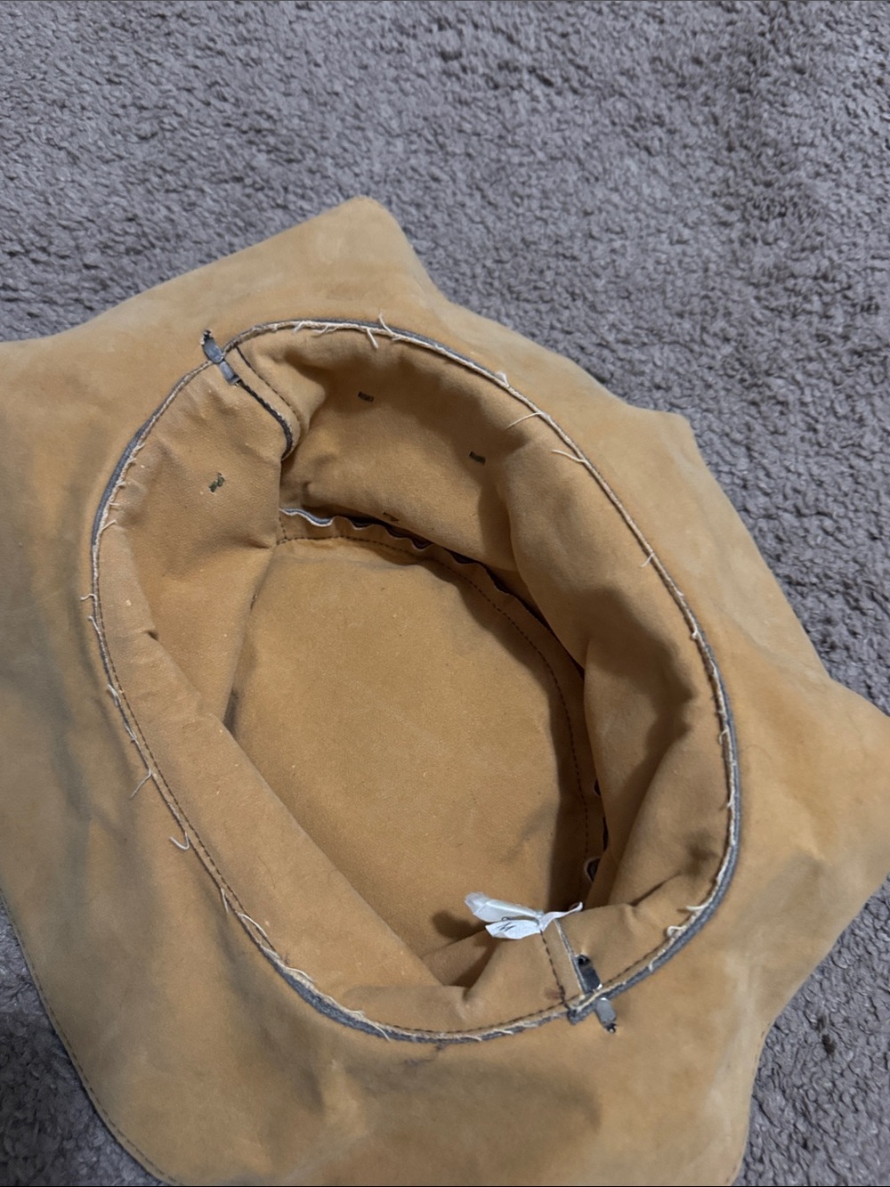 Vintage Handmade Genuine Leather Hat-Made in Mexico-Gray Suede-Wmns Sz M-EUC - Picture 11 of 16